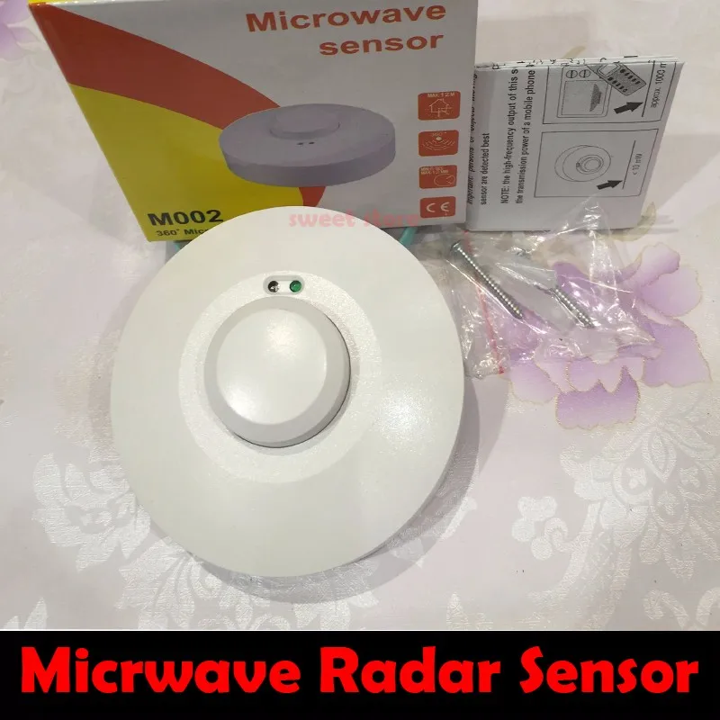 High Quality  220V 1200W Adjustable Microwave Radar Sensor Light Switch PIR Occupancy Body Motion Detector  (6)