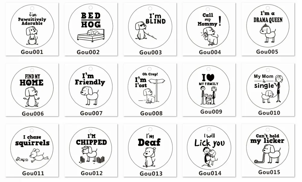 ID Tags For Dog And Cat Round Pet ID Tags Personalized solid stainless steel pets in tags Pet Name+ tel Phone+ Sex