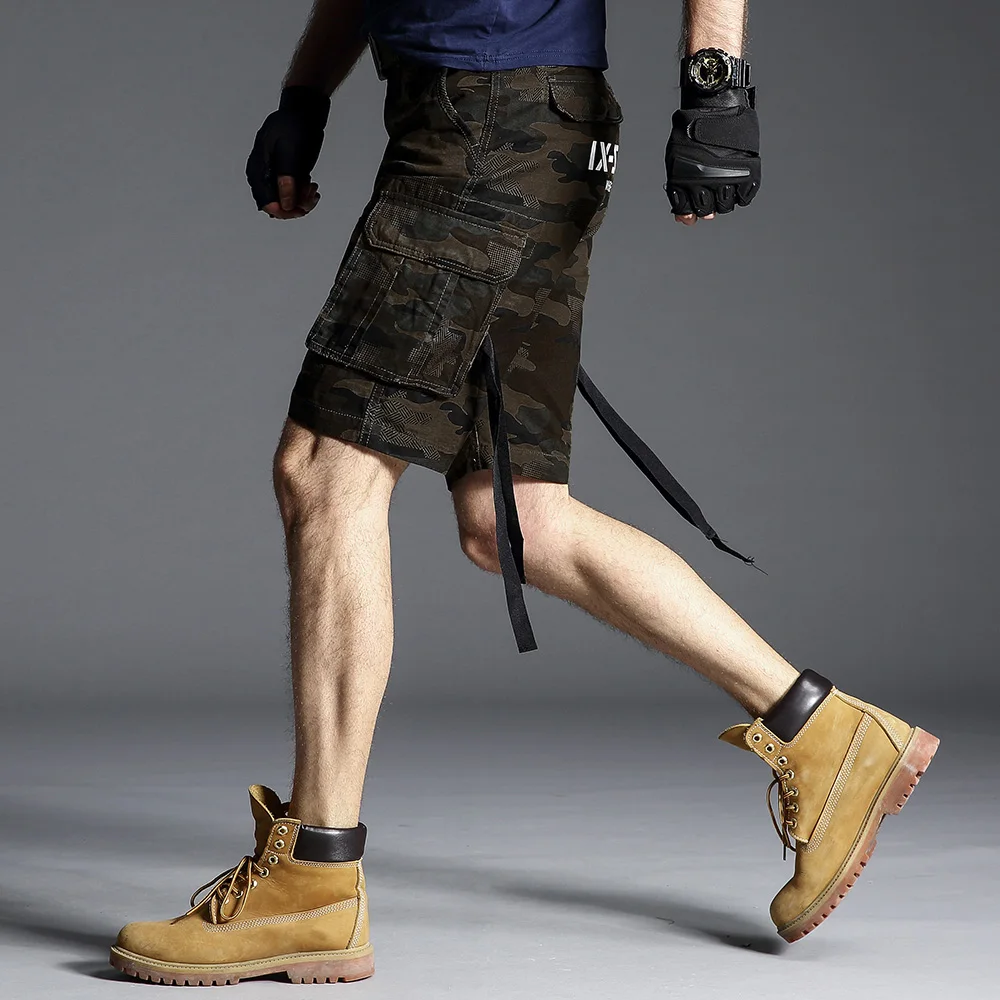 Мужские шорты Карго модные камуфляжные уличные военные камуфляжные Бермуды мужские короткие брюки с карманами повседневные летние