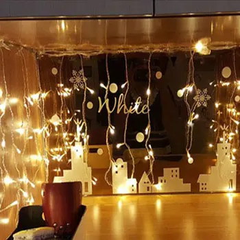 

String lights Christmas outdoor decoration 4m Droop 0.4-0.6m curtain icicle string led lights EU 220V Garden Xmas Wedding Party