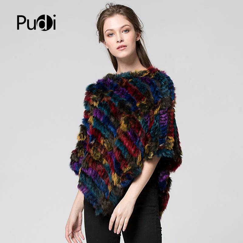 

SRR011 Real Knitted rabbit Shawl poncho stole shrug cape robe tippet wrap women colorful warm coat/outwear multiple color