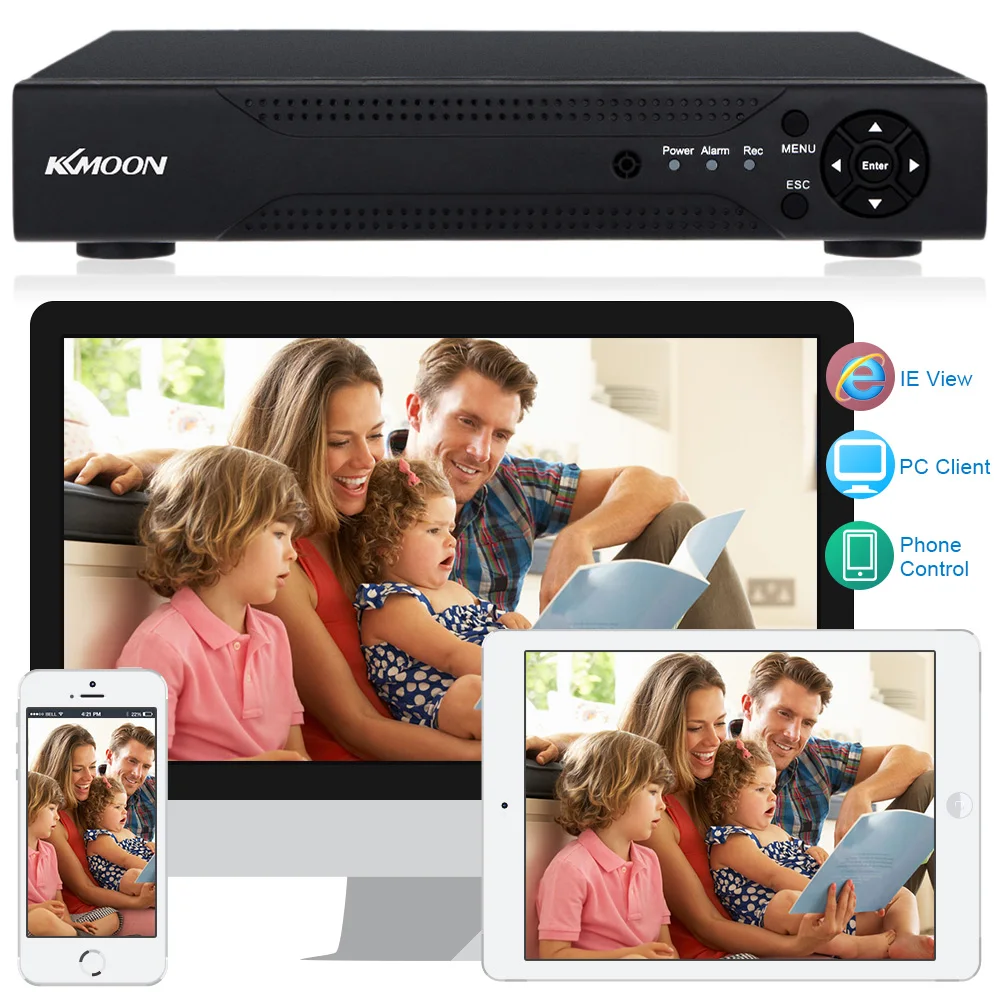 KKmoon 4CH 1080N/720 P AHD DVR HVR NVR 1 ТБ Seagate HDD P2P ONVIF HDMI 4CH AHD DVR Регистраторы для HD CCTV Камера безопасности Системы