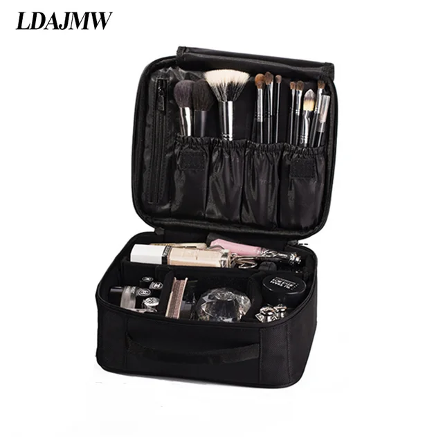 Ldajmw Double Deck Las Waterproof Cosmetic Suitcase Fashionable Ldajmw Double Deck Las Waterproof Cosmetic Suitcase Fashionable Portable Storage Bags For Makeup