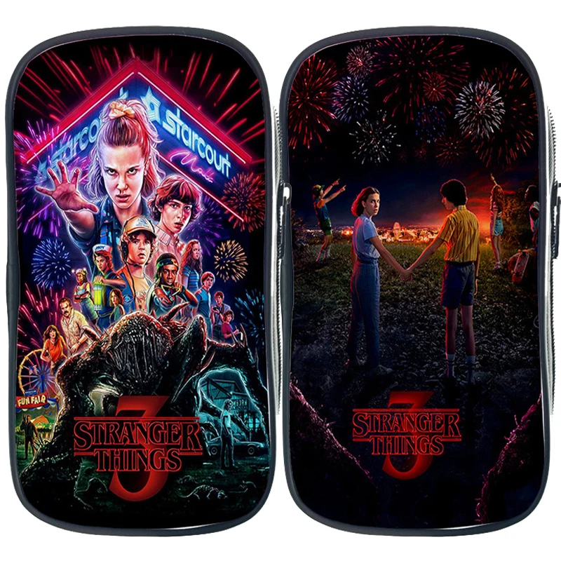 

Stranger Things Season 3 Pencil Bag Boys Girls Makeup Bag Kids School Supplies Stationery Storage Bag Fashion Cosmetic Cases