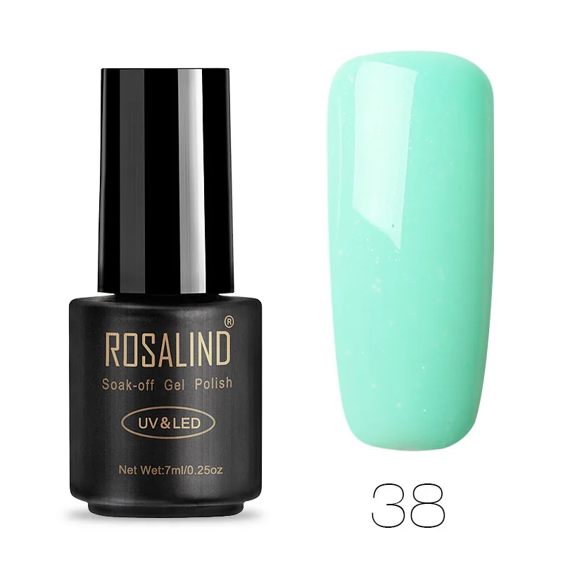 ROSALIND 7 мл УФ-гель для ногтей, грунтовка для ногтей, дизайн ногтей, замачивание, гибридный Белый гель для наращивания ногтей, Гель-лак, чистый цвет - Цвет: 38
