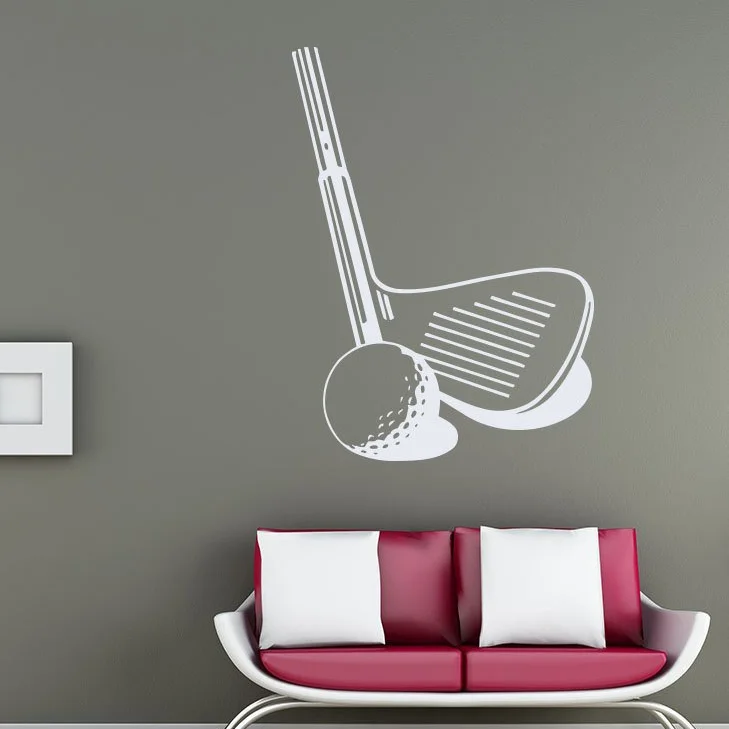 

Golf Club Wall Decal Team Training Style Wall Decoration Golf Ball Wall Art Mural Sports Equipment Design Wall Stickers AY1787