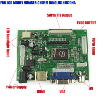 

HDMI VGA 2AV 30P LVDS Controller Board Monitor for Raspberry PI 2 For CHIMEI INNOLUX HJ070NA 7" 1024x600 TFT LCD Display Panel