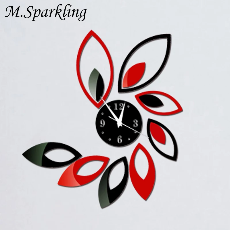 M.Sparkling Eye catching Wall Clock Stickers duvar saati 3D Mirror Wall M.Sparkling Eye catching Wall Clock Stickers duvar saati 3D Mirror Wall