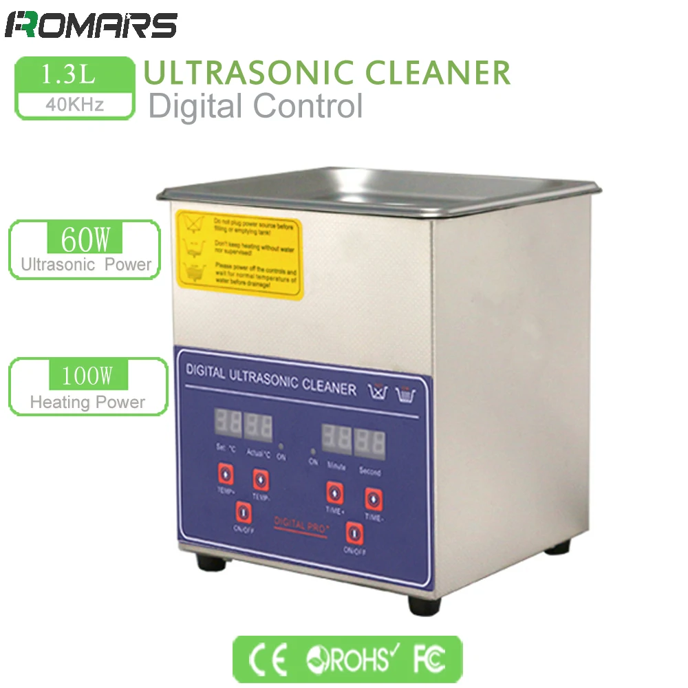 

1.3L 220V Ultrasonic Cleaner 110V 60W Digital timer&heater Stainless Tank Bath For Electronic Surgical Parts Cleaning Machine