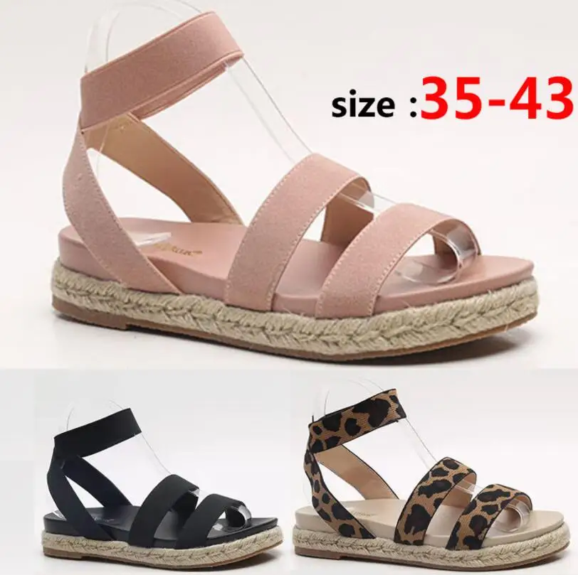 

Summer Women Sandals Fashion Open Toe woman Flats Casual shoes ladies Platform Slip on beach Sandals Leopard sheos girls A886