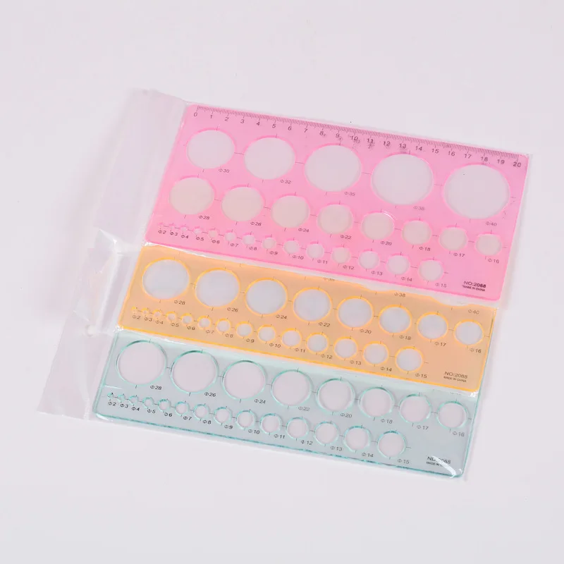

400 PCS QONE Circle Template Plastic Circle Templates Measuring Templates for Office School Building Formwork Drawings Random