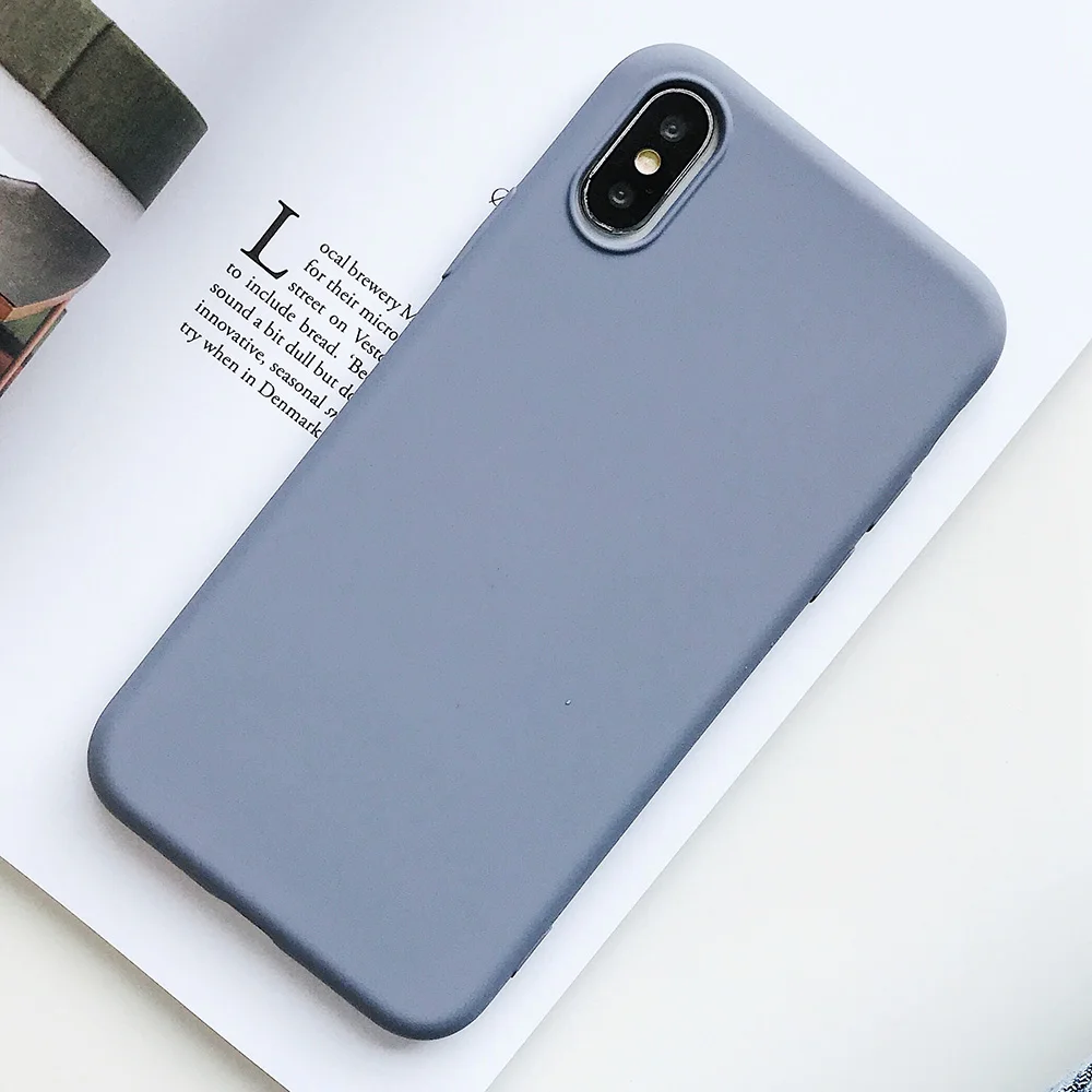 KIPX1124P_1_JONSNOW Pure Color Silicone Case for iPhone XS XR XS Max 6 6S 6P 7 8 Plus Ultra-thin Matte Dirt-resistant Soft TPU Solid Cover