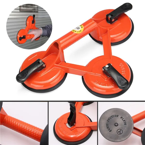 145kg Heavy 3 Suction Cup Triple Pad Sucker Plate Glass Lifter Carrier