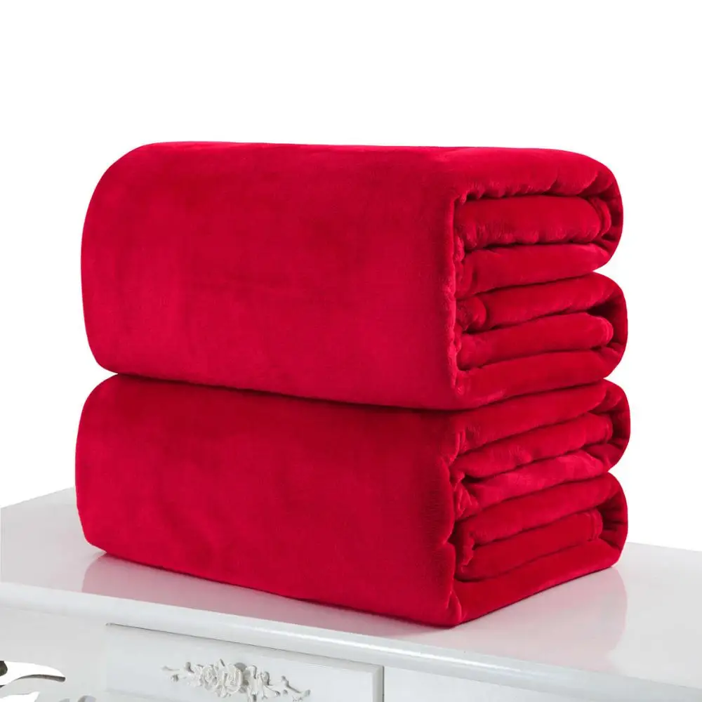 180X200 см фланель однотонное одеяло воздуха/диван/покрывала для постели мягкие пледы зима простынь - Цвет: 1
