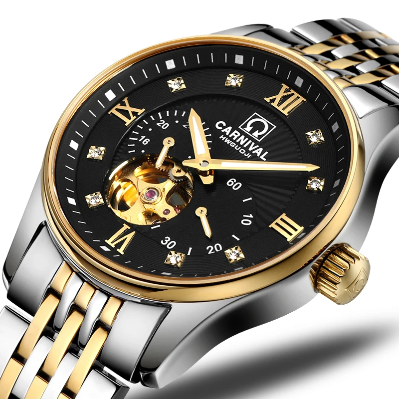 

Japan MIYOTA Automatic Movement Watch Men Switzerland Carnival Brand Luxury Men Watches Sapphire hombre relogio clock C7612-2