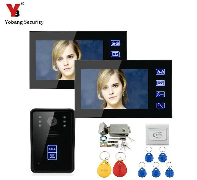 

YobangSecurity 7"Touch Screen Wired Video Door Phone Doorbell Intercom Monitor IR Camera Bell System Kit With Electronic Lock