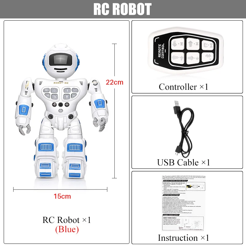 DODOELEPHANT удаленного Управление робот игрушка умный ребенок RC робот с петь танец фигурку игрушки для мальчиков детей подарок на день рождения - Цвет: BLUE  with bluetooth