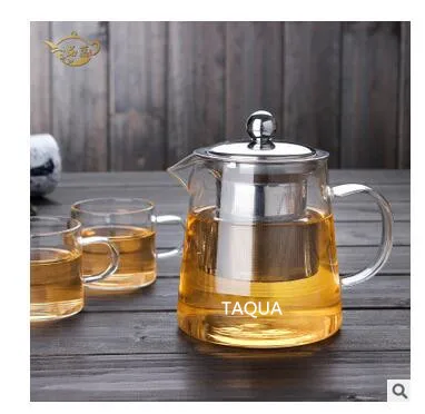 

TAQUA Heat-resistant glass teapot tea set stainless steel filter bubble elegant glass teapot set kung fu tea set