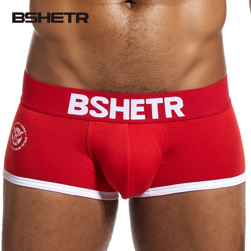 

BSHETR Brand New Style Homewear Boxers Shorts Sexy Underwear Men Solid Underpants 3Color Cotton Male Panties Soft Gay Slip Cueca