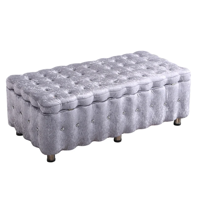 

Clothing store sofa stool wear shoes bench solid wood fabric sofa stool storage storage long bench European style