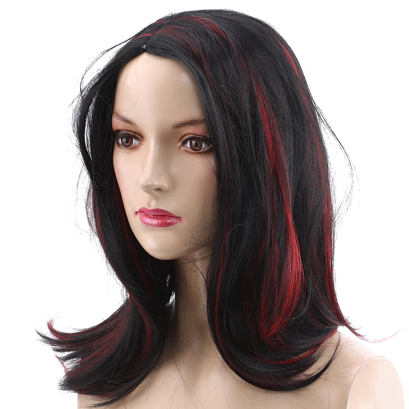 Женские короткие синтетические парики Омбре волосы для косплей Хэллоуин Черный