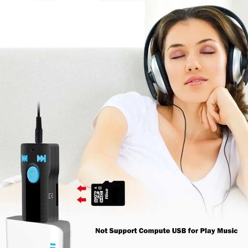 K беспроводной автомобильный комплект Jack Bluetooth приемник адаптер 3,5 мм AUX Выход MP3-плеер Поддержка sd-карты громкой связи для iPhone Android MP3