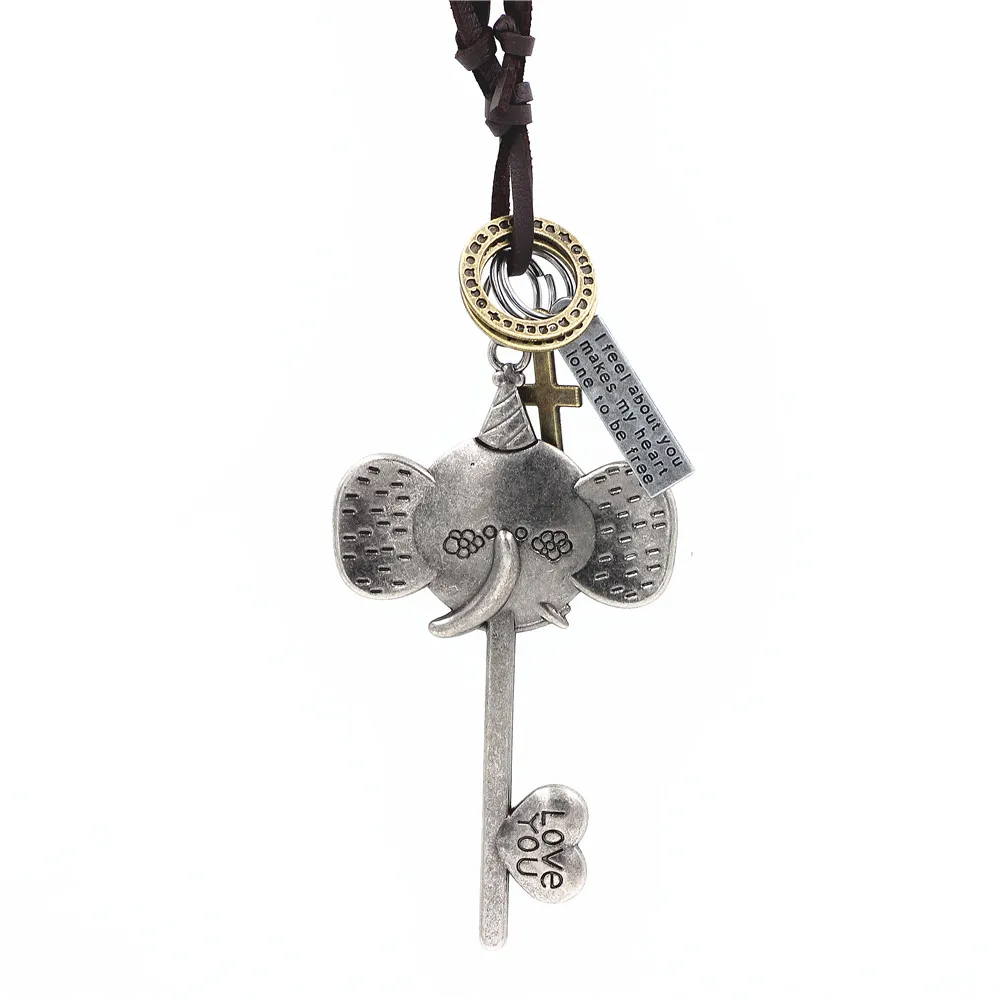 

DGW jewelry statement necklaces & pendants kolye, Vintage leather Necklace Men collier femme Men necklace women long necklace