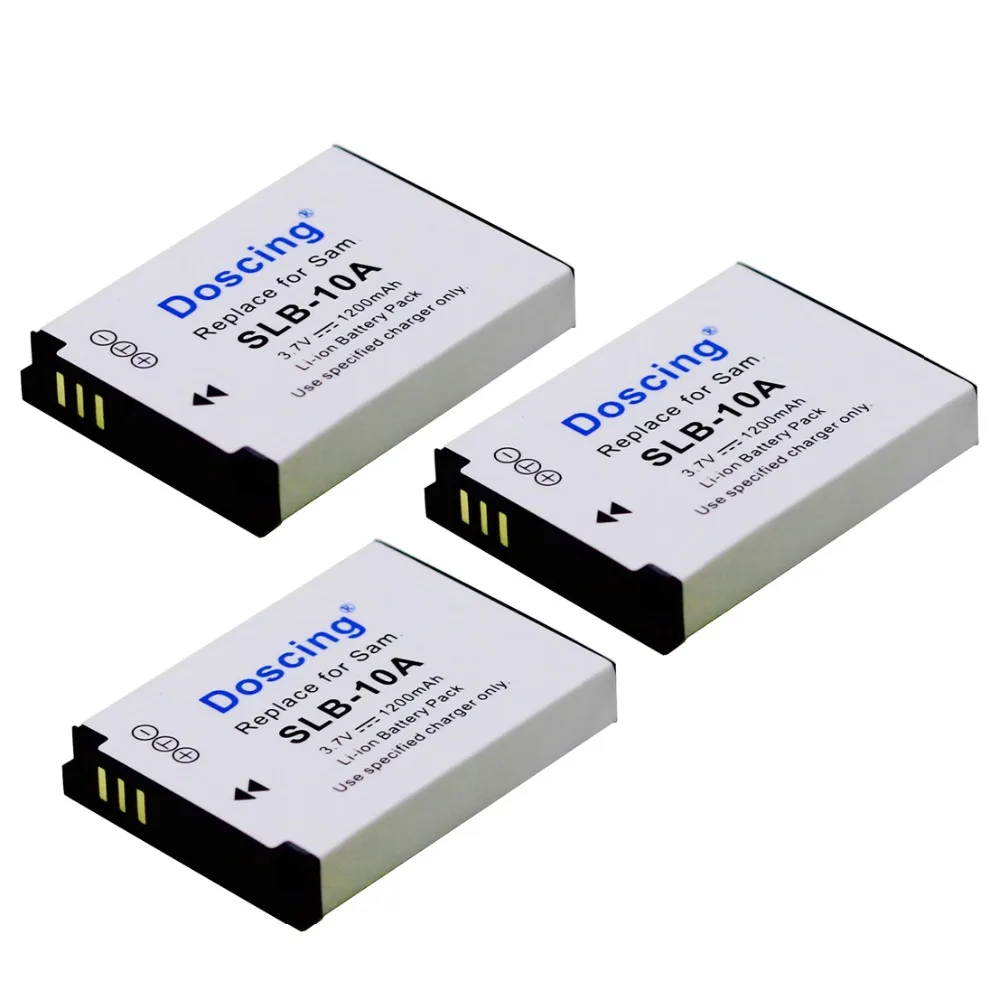 3Pc SLB 10A SLB 10A SLB10A Camera Battery for Samsung SL102 SL202 SL420 ...