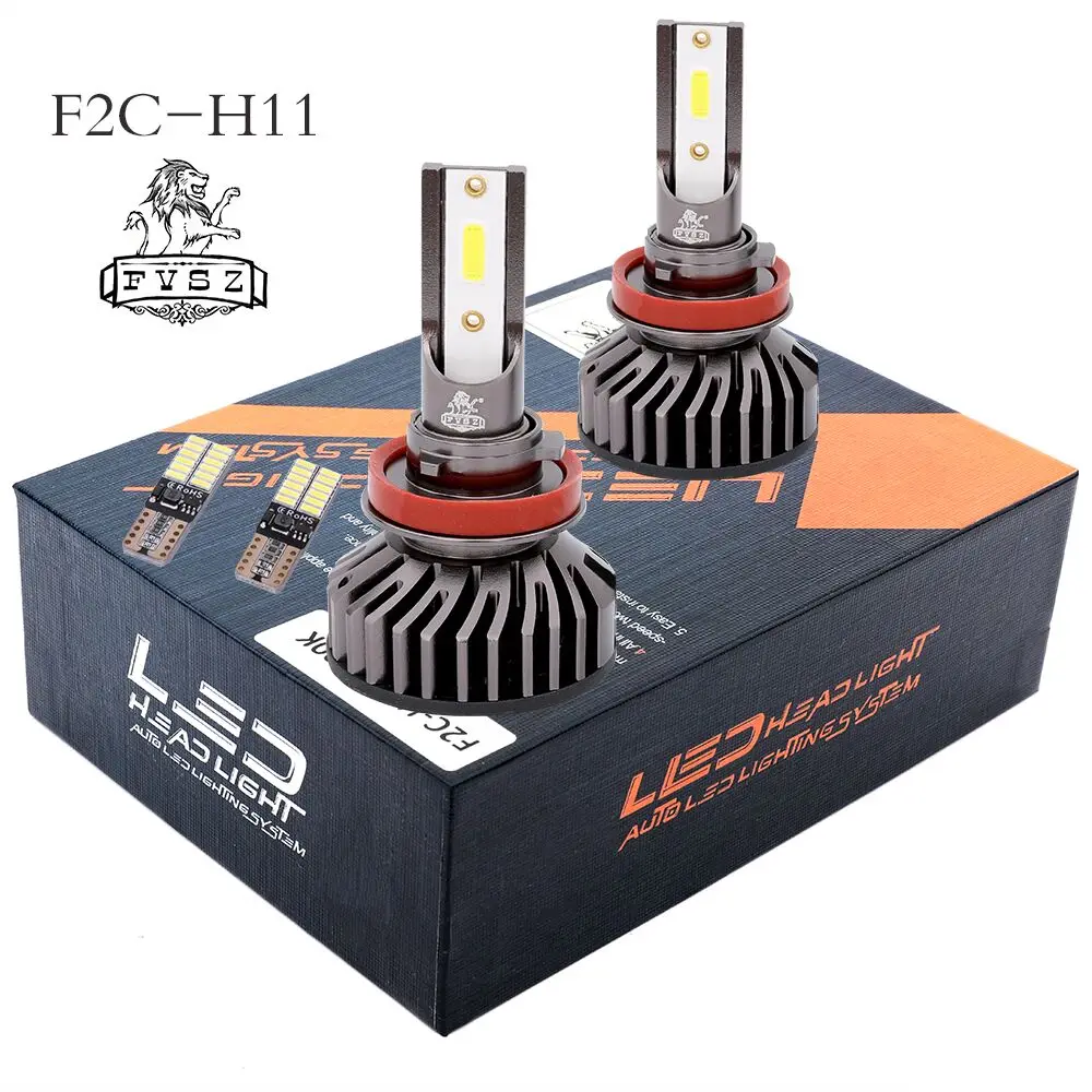 

FYSZ Mini F2 LEDHeadlights Canbus lampada H8 H9 H11 LED 12V 8000LM 6000K Car Headlight Lamp light Bulb