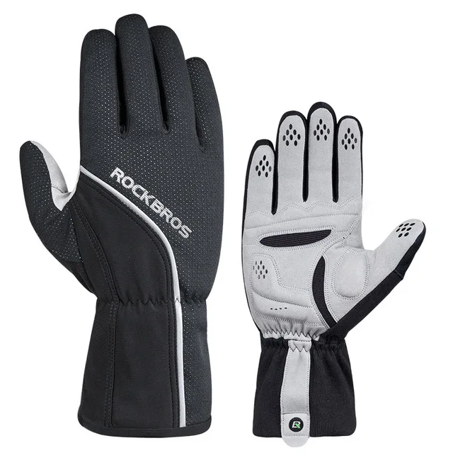 

ROCKBROS Winter Outdoor Sports Thermal Snow Gloves Windproof Waterproof Touch Screen Reflective Snow Board Gloves For Snowboard