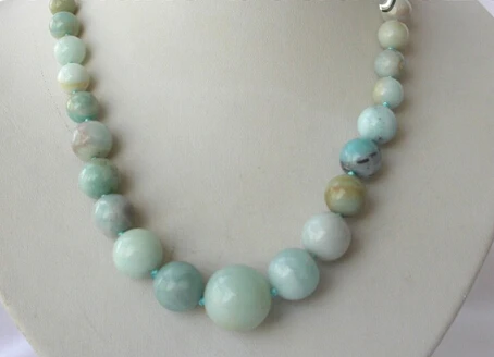 

Miss charm Jew1339 stunning big 6-18mm round blue crude Aquamarine necklace