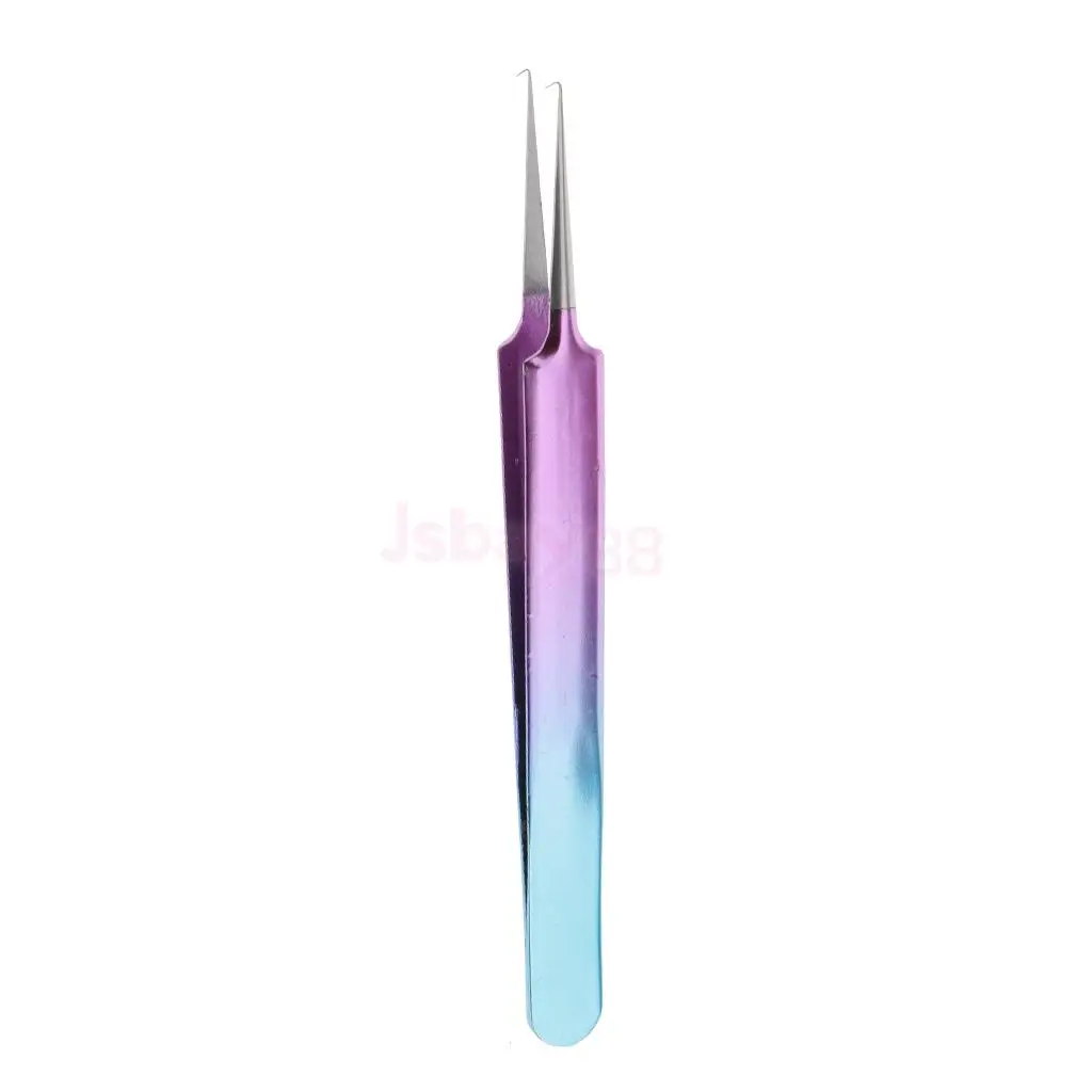 Cosmetic Curved Stainless Steel Eyelashes Extensions Tweezers False Eye Lash Tool Nail Art Nipper Clips Applicators