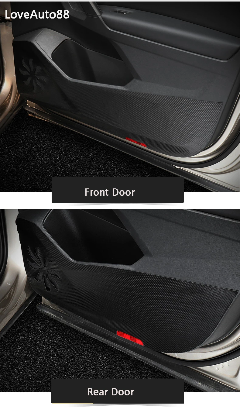 Защитная накладка для двери из углеродного волокна, защита от грязи, накладка, наклейка для Tiguan MK2
