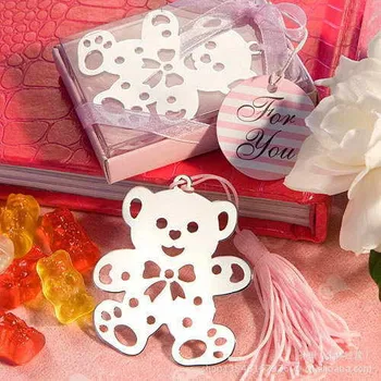 

Free shipping 10pcs Teddy Bear Bookmark baby shower favors baby shower souvenirs wedding gifts for guests Obsequios Boda