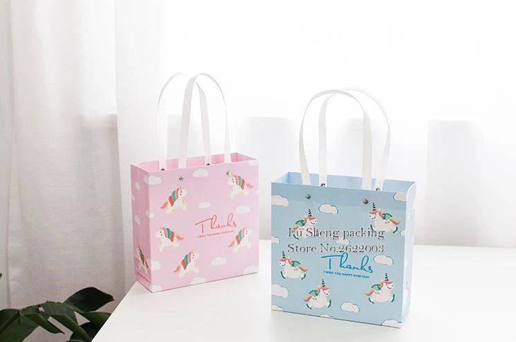 Sac Cadeau A Bonbons Motif Licorne 100 Pieces Avec Poignee Sac A Bonbons Sacs Cadeaux De Festival Pour Fete D Anniversaire Mariage Journee Des Enfants Bebe Aliexpress