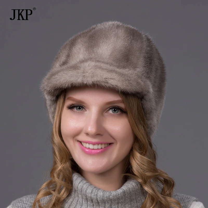 Горячая Распродажа, женская шапка из натурального меха норки для взрослых, осенняя и зимняя теплая Бейсболка, модная шапка из натурального меха норки, скидка PD-01