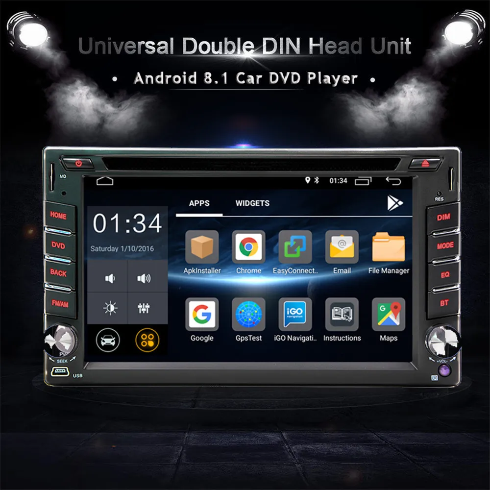 Top Android 9.1 2Din Universal Car DVD Player GPS Navigation In Dash Car Audio Stereo Multimedia MP5 Players Support Steering Wheel 0