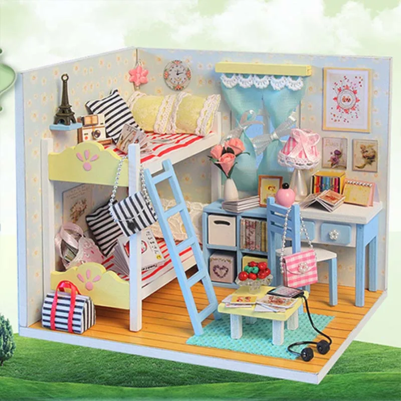 Small DIY Dollhouse 3D Wooden Mini Doll House Lifelike ...