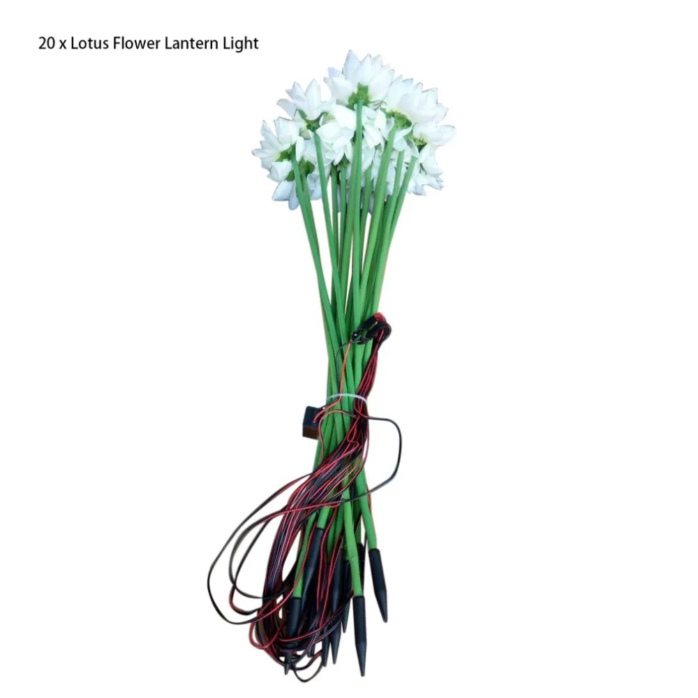 

20pcs/set Imitation Lotus Flower Lantern Outdoor Waterproof Ground Light LED Night Light Romantic Landscape Lamp Decoration