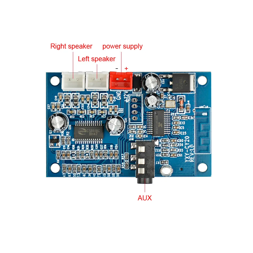 AIYIMA 15 Вт* 2 Bluetooth 4,2 усилитель аудио Плата стерео двухканальный усилитель AUX беспроводной Bluetooth приемная модификация