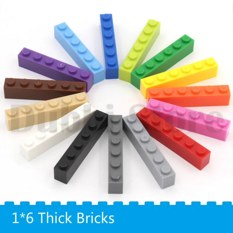 

Dubbi 1*6 DIY Building Block Thick 100g/lot about 40 pcs Compatible with Legos Educational Toy Multicolor Gift for Children