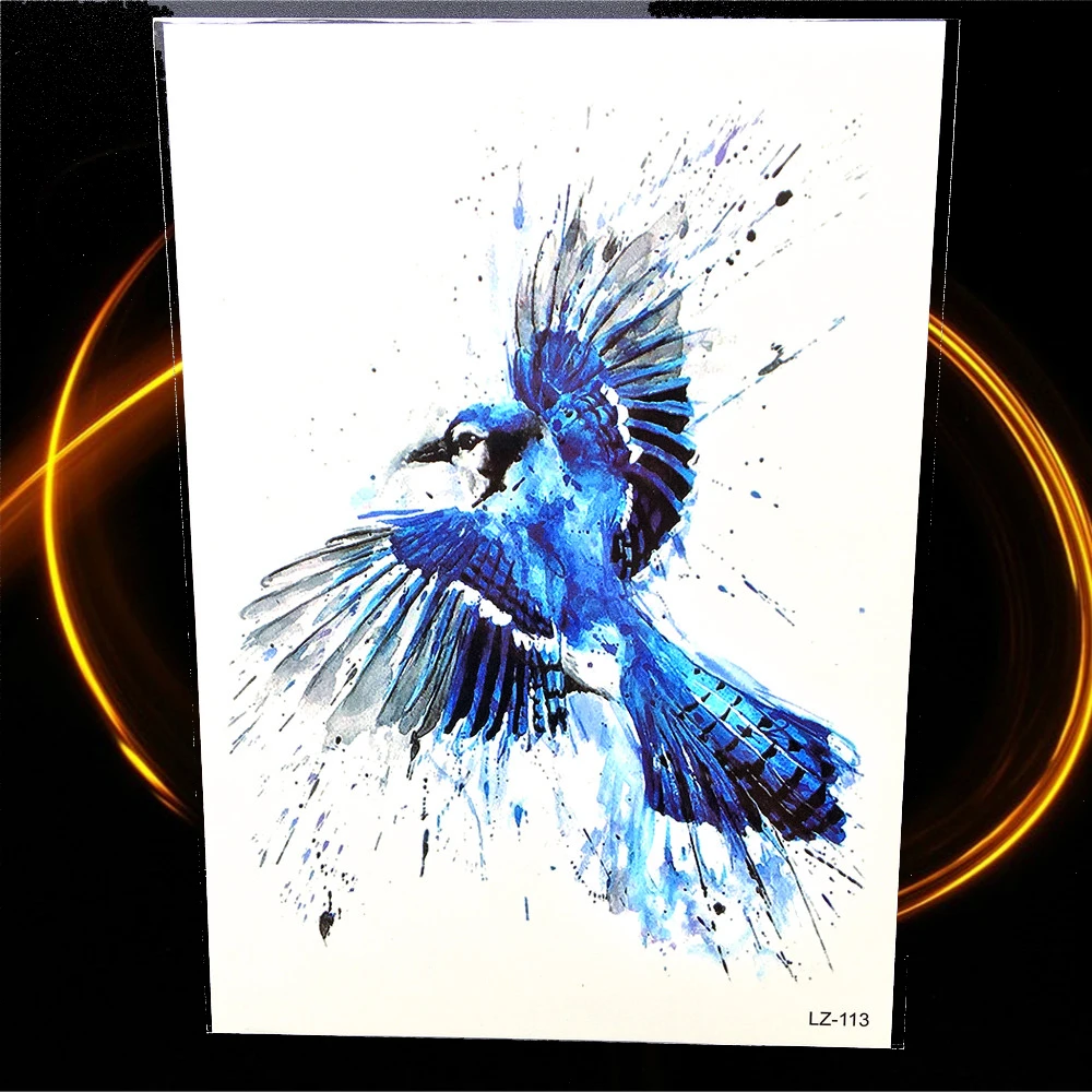 Watercolor Blue Jay Birds Temporary Tattoo Stickers Hummingbird Women Makeup Body Art 21 15cm Flying Birds Waterproof Tattoo Waterproof Tattoo Bird Temporary Tattoostattoo Sticker Aliexpress