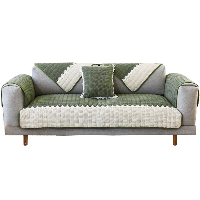 High Quality Simple Warm Sofa Cover Armrest Slipcover Lace Stitching Slip resistant Living Room