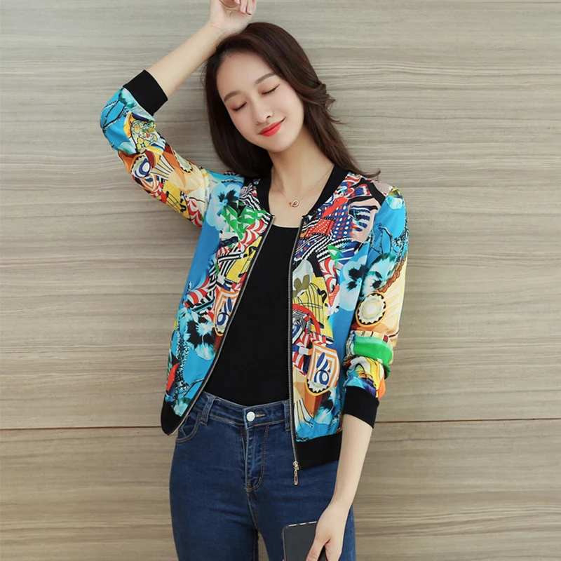 

2019 New Summer Women Jacket Coats Basic Bomber Jacket Thin Women Blue Long Sleeve Jackets Female Feminine Jacket Coat Clothing