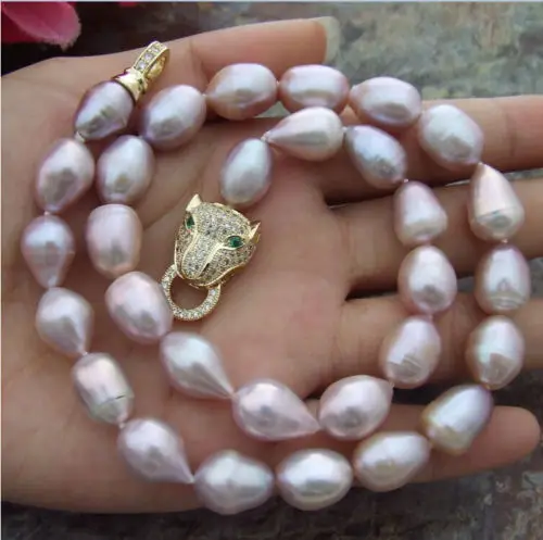 

charm accessory choker shone> elegant 11-13mm baroque south sea lavender pearl necklace 18 inch