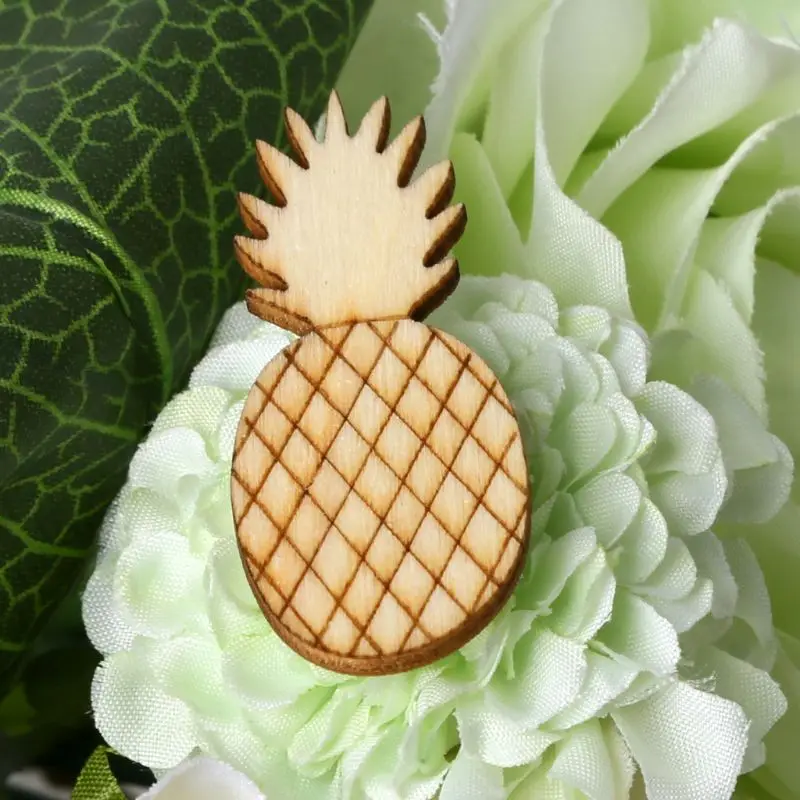 10pcs Pineapple Wooden Slices Crafts DIY For Handmade Scrapbook Home Decoration Ornaments Embellishment