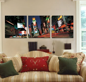

Home Decor Canvas 3 Piece Wall Art Picture City Night Print Painting Modern decoration No frame