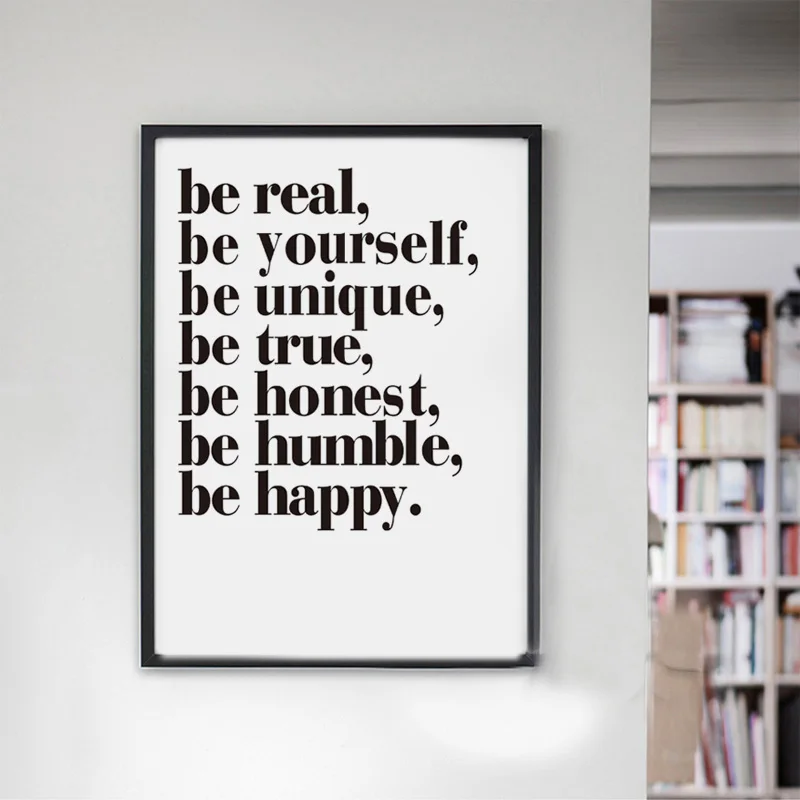 Be Real Be Yourself Be Unique Quote Canvas Art Painting Print And