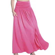 Женская мода Torridity Талия плиссированный длинный женский передний разрез с поясом Макси сплошной цвет