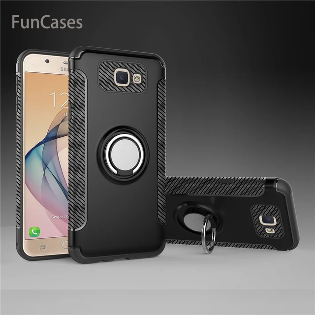 US $6.73 For Samsung Galaxy J5 Prime Case Cover Metal Ring Holder Soft Silicone TPU Frame Case for Samsung G